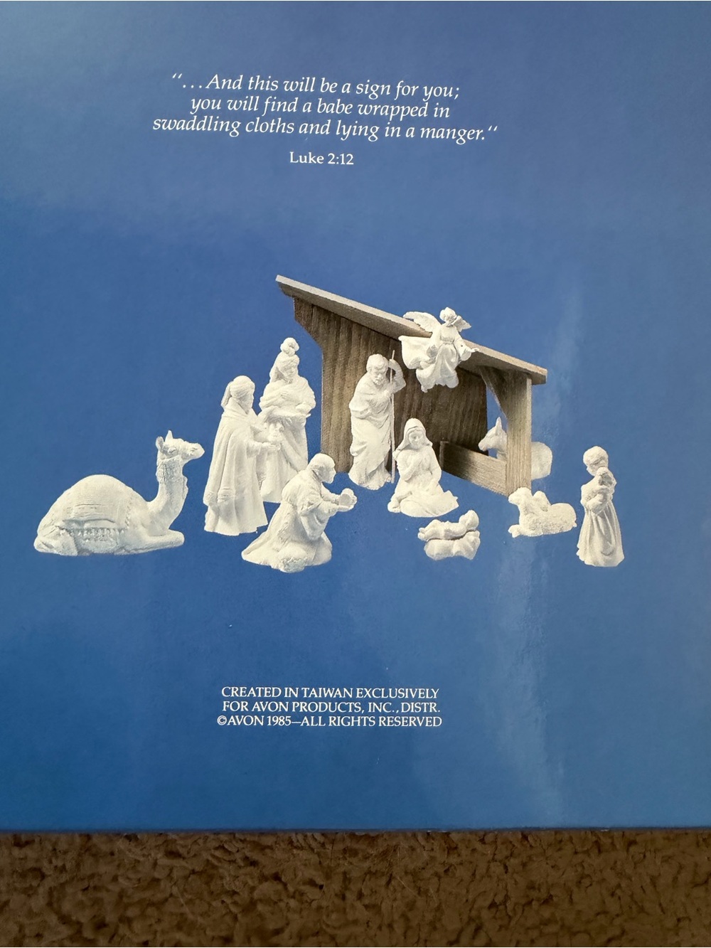 AVON White Porcelain Nativity Set with Stable 1983 Brand New In Box